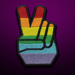 Parche de manga de velcro / termoadhesivo bordado a mano con bandera del orgullo LGBT